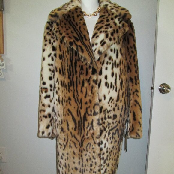 🐆Kendall & Kylie Faux-Fur Leopard Print Coat NWT Sz XL - Picture 7 of 13